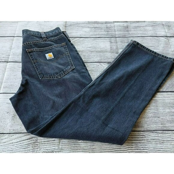 Carhartt Men's Jeans Relaxed Fit Dark Wash Size 34x32 - Picture 1 of 9